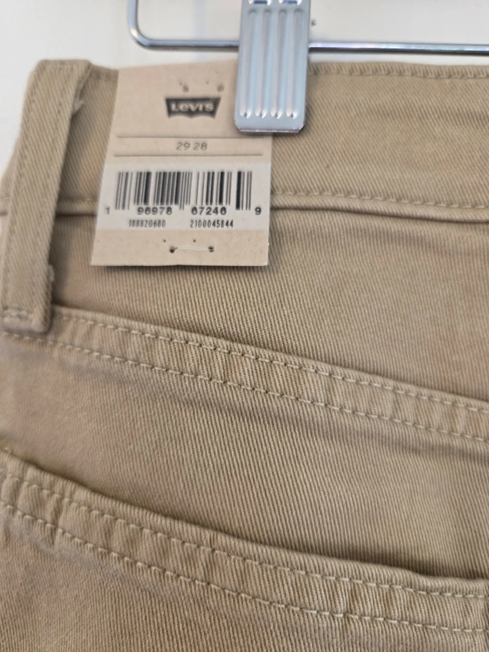 NWT Levi's beige denim/jeans/pants 29/28 women's 721 High Rise Skinny classic - Picture 3 of 9